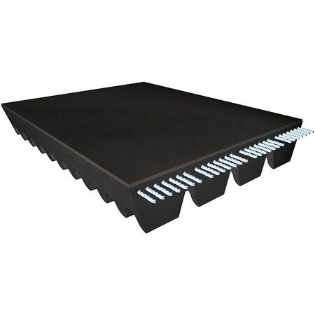 Megadyne 5VX1800 Cogged, Wedge V-Belt, 180 in Outside Length, 5/8 in Top Width, 17/32 in Thickness 5VX1800